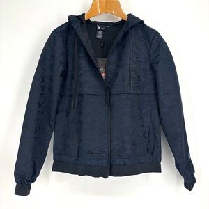 Spyder NWT Dark Blue & Black Camo Reflective Water Repellent Lined Jacket, Small